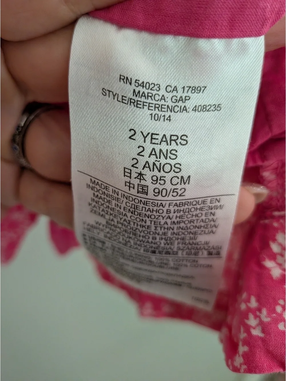 Baby Gap Hot Pink Floral Collared Dress Button Down Ditsy Print 2T Summer Toddle